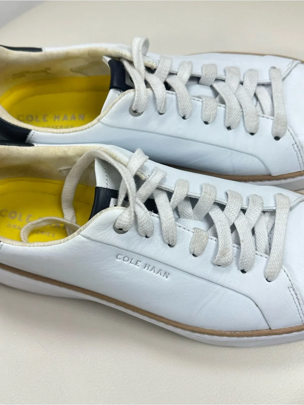 Cole Haan GrandSeries White Leather Sneakers Women’s Size 9B